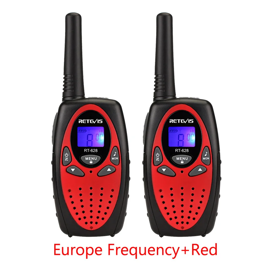 2 шт. RT628 рации Walkie Talkie 0.5 Вт UHF Европа Частота 8-КАНАЛЬНЫЙ 446 МГц ЖК-Дисплей Портативный Retevis Handy Talkie A1026B - Цвет: Red EU Frequency