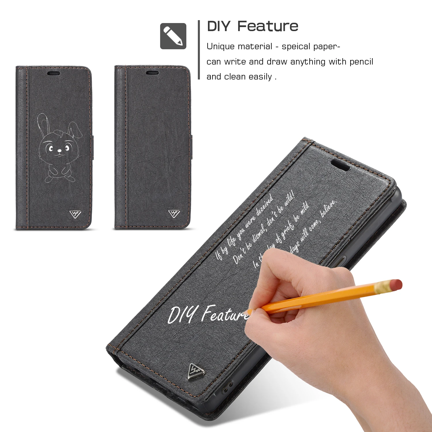 

DIY Drawing Flip Cover For Samsung Note 8 S7 S7 edge S8 S8 Plus Case Leather Card Wallet Kraft Paper Magnetic Iron Book Case