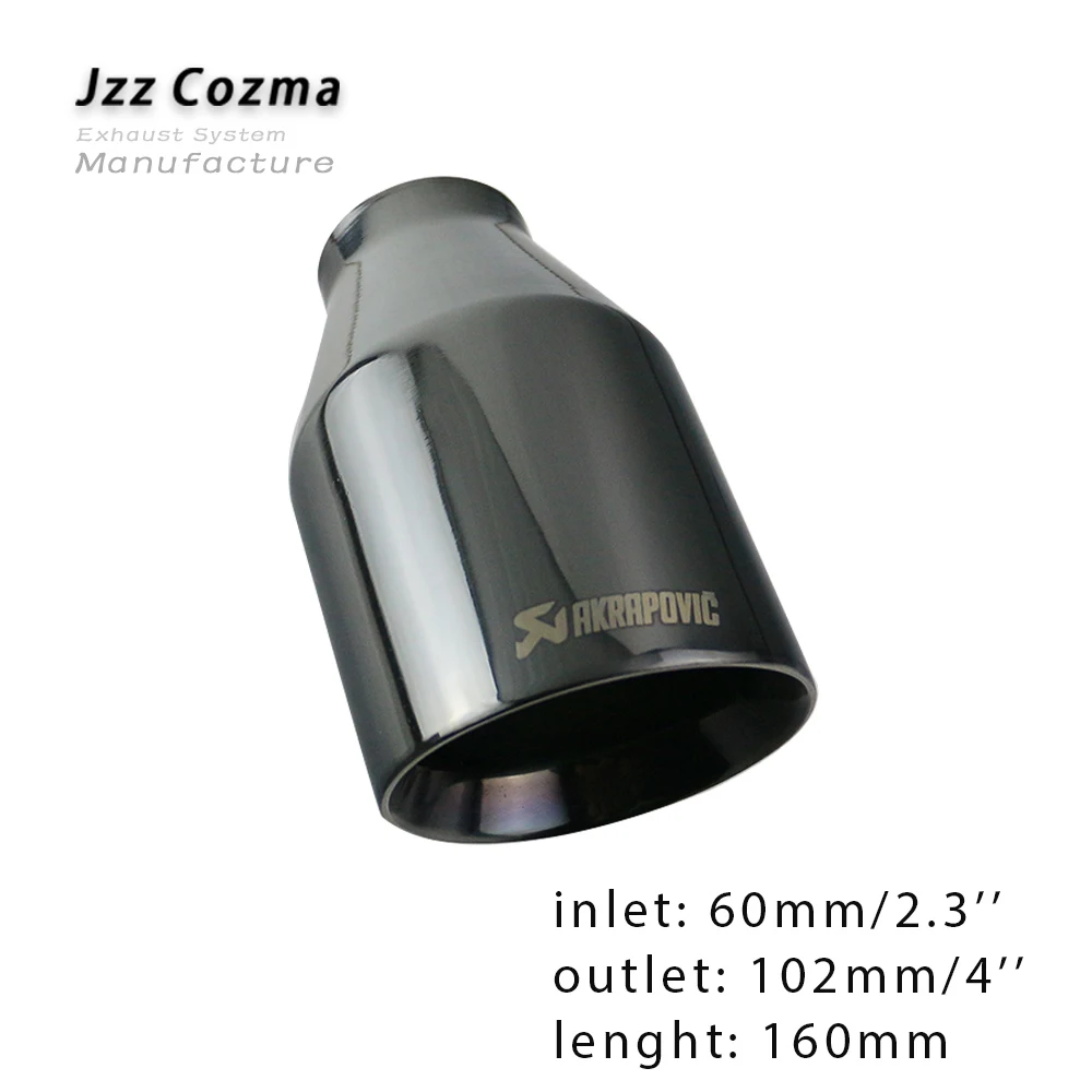 JZZ автомобильный Стайлинг из нержавеющей стали выхлопная труба выхлопная Концевая труба задний наконечник для серебристого/синего/черного - Цвет: H0DM2027c-AK