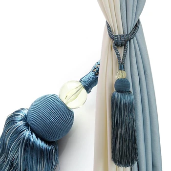 

1 pair luxury high grade curtain tieback European simple hanging tied ball decoration tassel accessories tie tape back N128