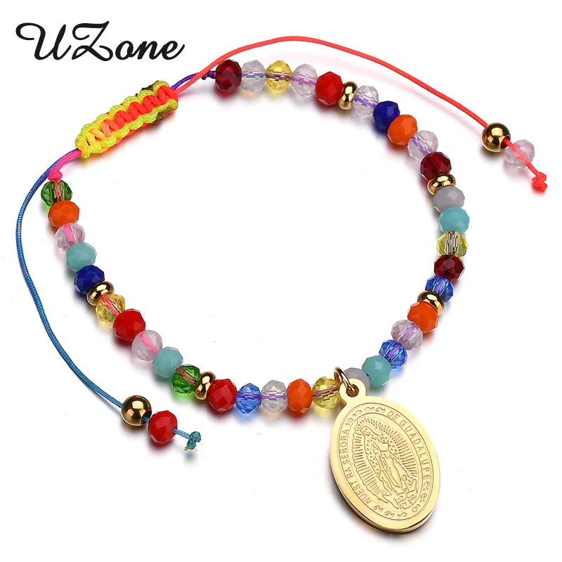UZone Natural Stone Beads Charm Bracelets for Women 7 Styles Red String Virgin Mary women Jewelry | Украшения и аксессуары