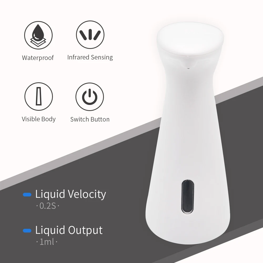 200ML Smart Sensor Automatic Liquid Soap Dispenser New ABS Hand Free Sanitizer Dispenser for Bathroom Kitchen Freestanding 200ML Smart Sensor Automatic Liquid Soap Dispenser New ABS Hand Free Sanitizer Dispenser for Bathroom Kitchen Freestanding