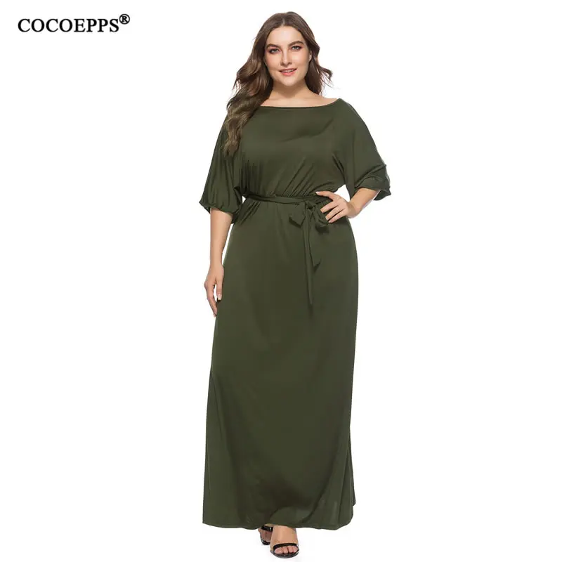 

2019 Winter Maxi Dress 3xl 4xl Plus Size Long Dress Big Size Women Dress Elegant Autumn Dresses Casual Loose robe vestido longo