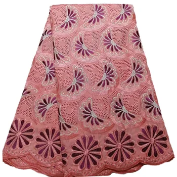 

New arrival Triple-colors pattern Hollowed out design with stones Cotton fabric PS6 Great quality Swiss Voile Lace dress Fabric