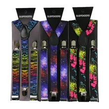 Fashion2.5cm широкий Для мужчин Wo Для мужчин с регулируемыми подтяжками в красную клетку обувные клипсы в форме буквы У на спине на подтяжках с эластичной резинкой