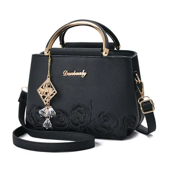 

Arsmundi Women Designer Luxury Handbags Embroidery PU Shoulder Bag 2018 Fashion New Crossbody Bags For Women Handle Handbags