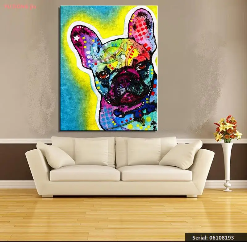 Color animal Animal Classical oil Painting Drawing art Spray Unframed Canvas children wall action hand square wine06108193 | Дом и сад