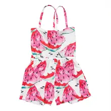 Детский комбинезон с арбузом на лямках для маленьких девочек, спортивный костюм комбинезон, шорты, цельная летняя одежда