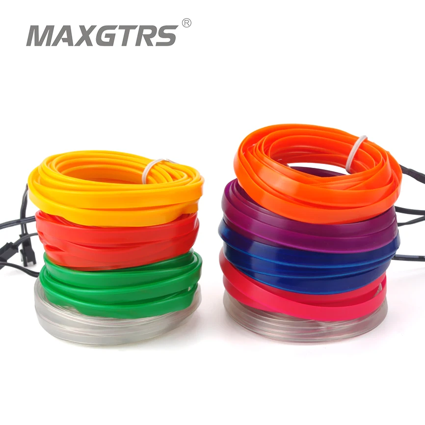 

3 Meters Sewing Edge Neon Light Dance Party Car Decor Light Neon Flexible EL Wire Rope Tube LED Strip With 12V Cigarette lighter