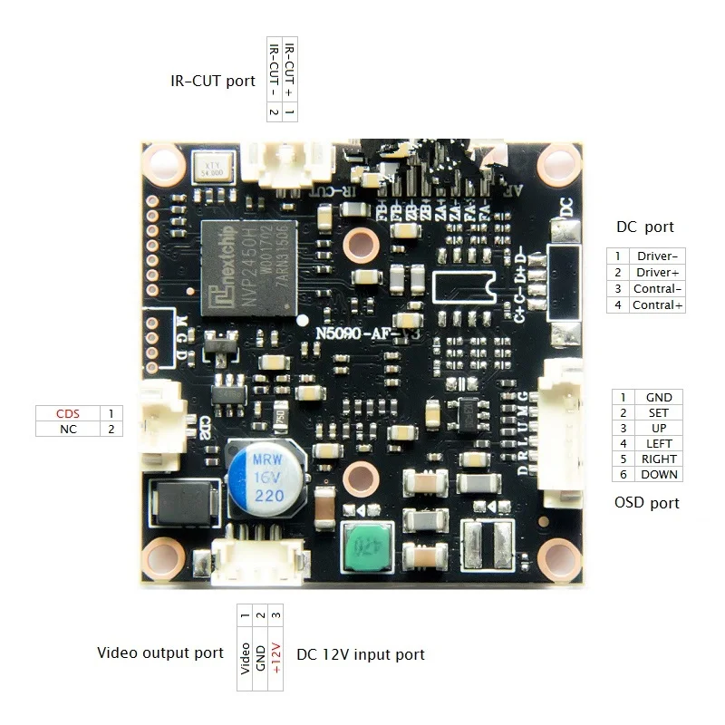 1080P SONY 1/2. " IMX327+ NVP2450H CMOS плата 2,0 мегапикселя 4 в 1, для CCTV AHD, CVI, TVI, CVBS модуль камеры