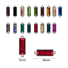 10 pcs 9x30mm Cristal Conector Pulseira Colar de Cristal Encantos Pingente Charme Para A Jóia DIY Pulseira Colar Acessórios