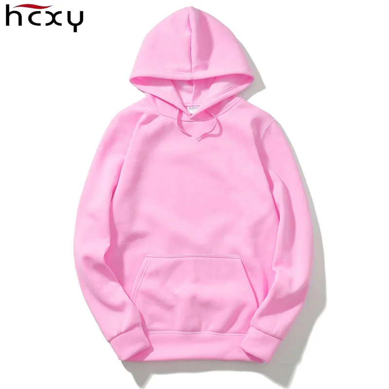 Casual Solid Hoodie Streetwear Hip Hop Black Gray Pink Hooded Pullovers