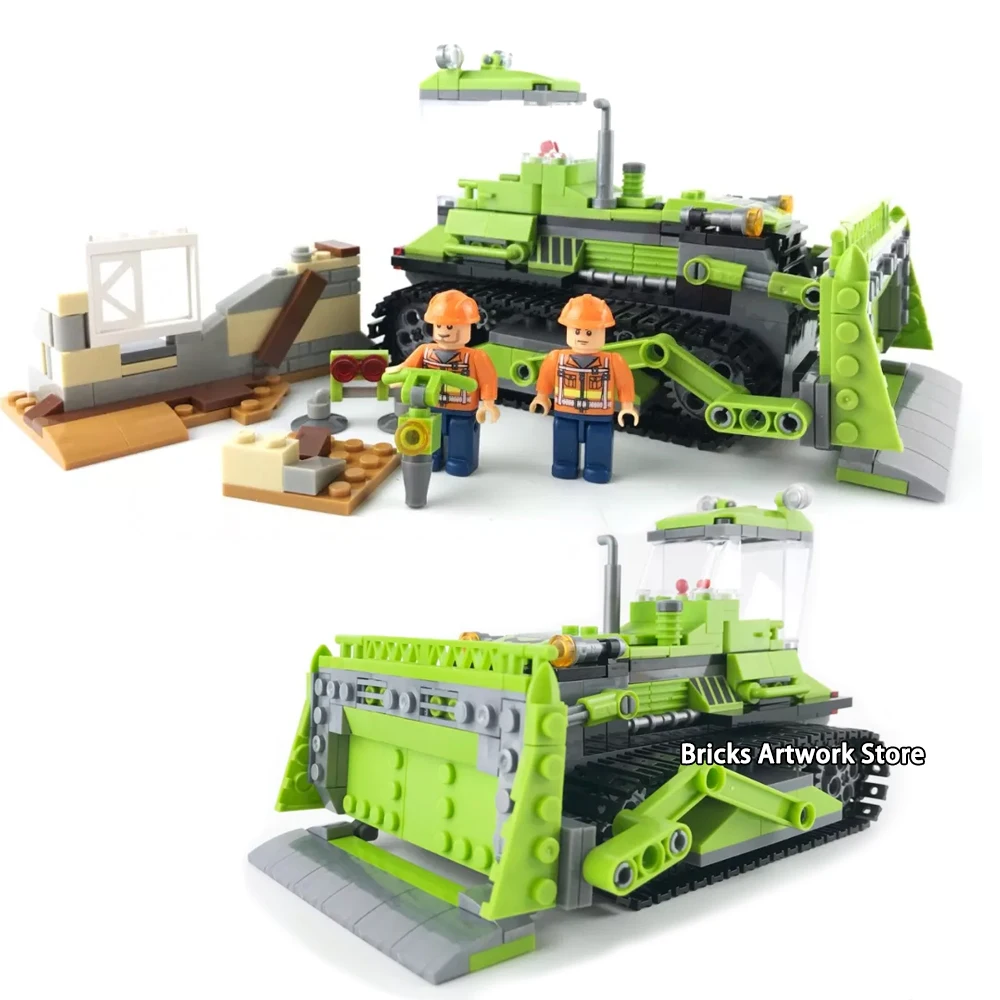 

Fit Legoness City 451PCS WOMA C0622 City Builder 2 Modes in 1 Set Crawler Dozer Paver Model building blocks Toy for kids Gifts