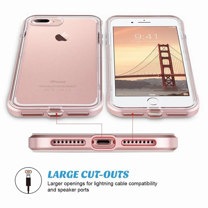 Ascromy For iPhone 8 Plus Case Frame Crystal Clear Rubber Hybrid Protective Case Cover for iPhone 7 X 6 S 6S 5 5S SE Accessories (4)
