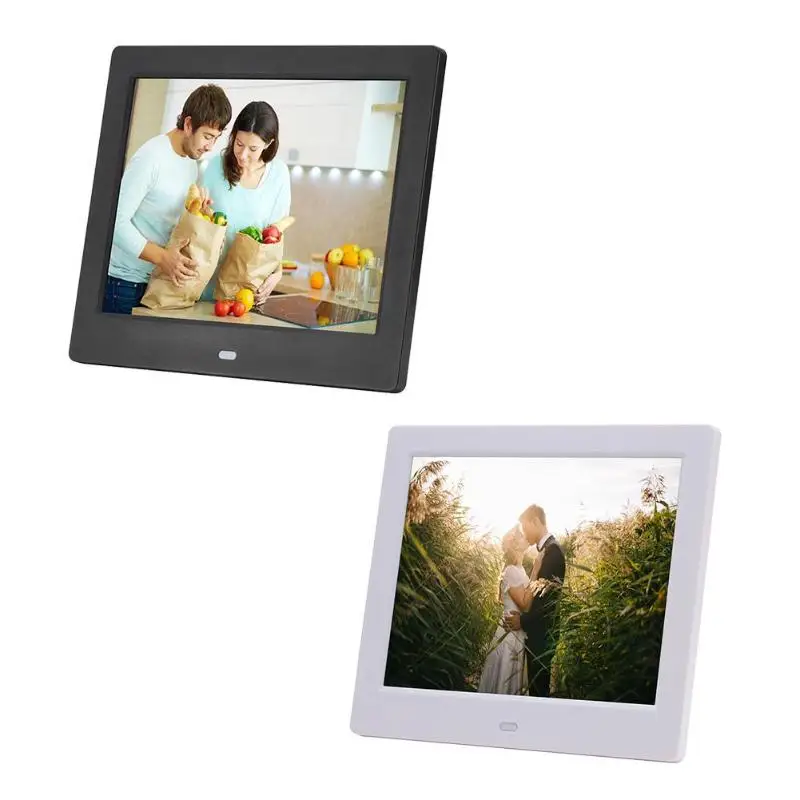 

ALLOYSEED 8" LED Backlight Digital Photo Frame 1024x768 HD 720P Electronic Album Picture Frame Music Movie Video Player Calendar