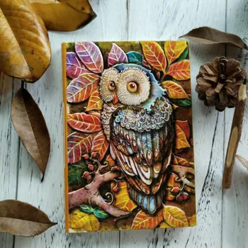

Beautiful n65 n05 Carving Owl n22 Bullet Travel Stationery Page n32 Diary w48 01663 Notebook