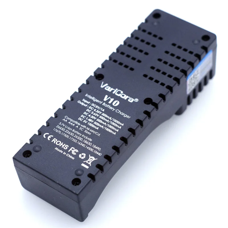 VariCore V10 1,2 V/3 V/3,7 V/4,25 V 18650/26650/18350/16340/18500/зарядное устройство для никель-кадмиевых или никель-металл-элементов питания типа AAA-умное usb-устройство для Зарядное устройство 5V 1A штепсельной вилки