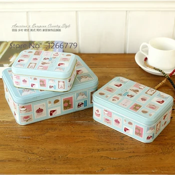 

2016 NEW Hot Sale A set of three cute cartoon style iron storage boxs,practical iron box,Home Furnishing decorative storage boxs