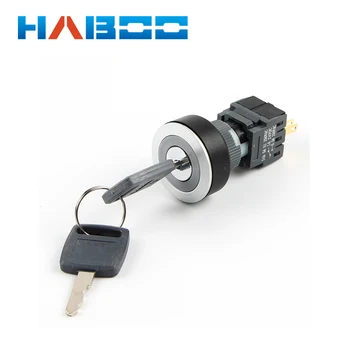 

10pcs/lot dia.16/22mm electrical key switch 1NO+1NC 4pins key switch 2positions ultrathin split type momentary