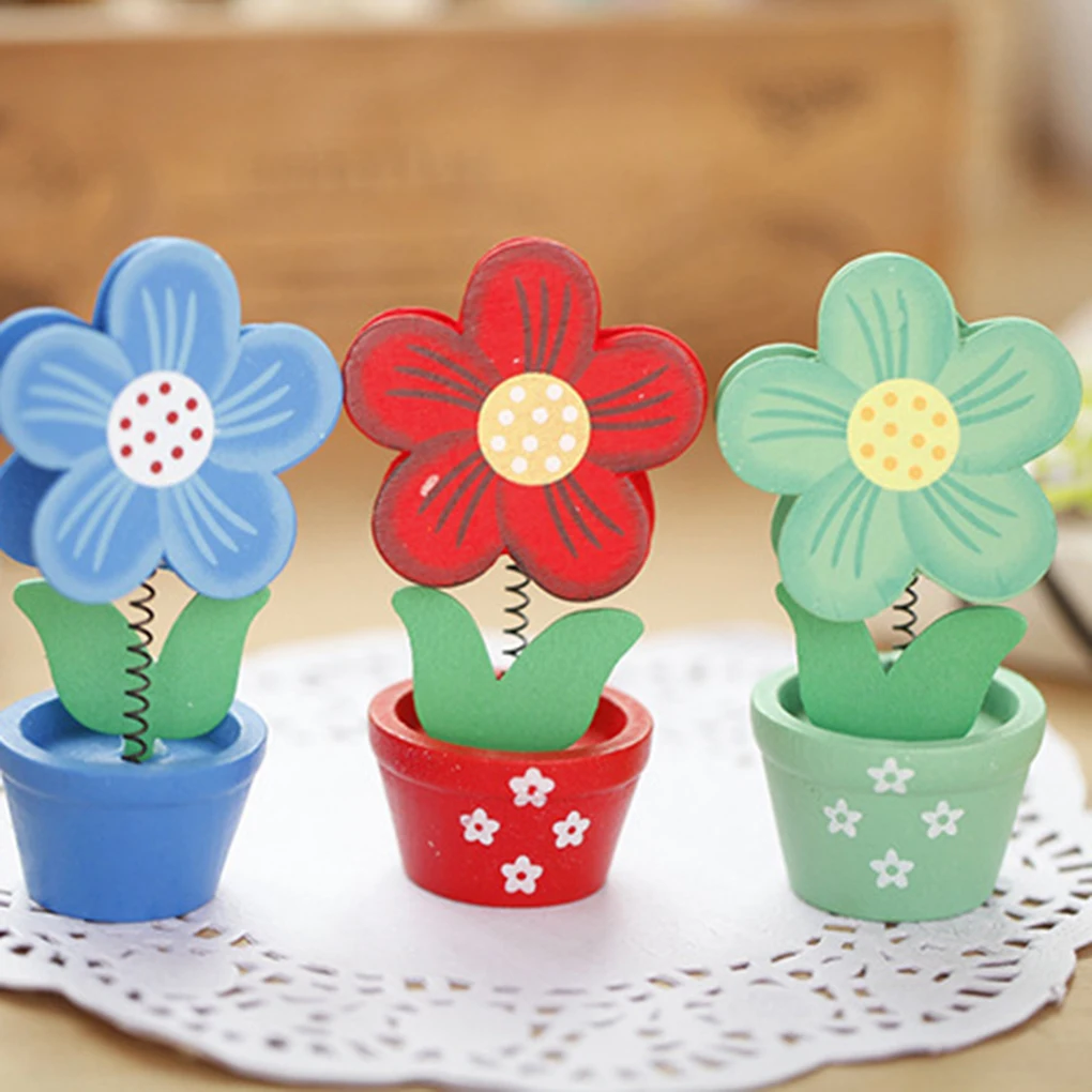 

1pcs Wooden Cartoon Card Stock Notes Folder Photo Clip Card Message Clip Office Supplies study Desk information photo clip