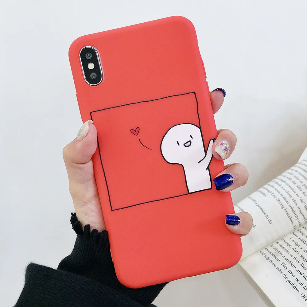 KIPX1076A_1_JONSNOW Couples Style Soft Case for iPhone 7 8 6S 6 Plus Silicone Case for iPhone X XR XS Max Cartoon Painted Back Cover