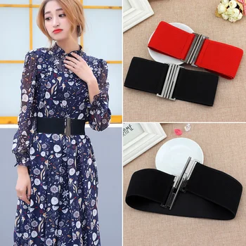 

7CM Wide Elastic Belt Dress Adornment For women Waistband Classical Design Buckle Belt Wholesale good Price