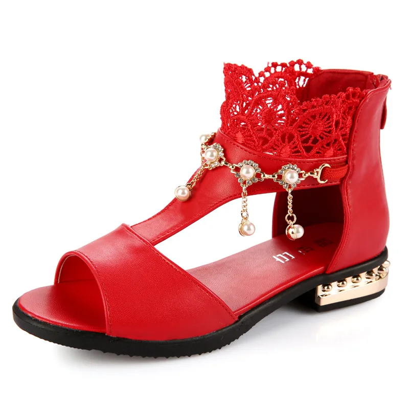 

Lack Mesh sandalies for 2018 summer new girls shoes fashion solid color girls sandals big children mesh princess shoes wholesale