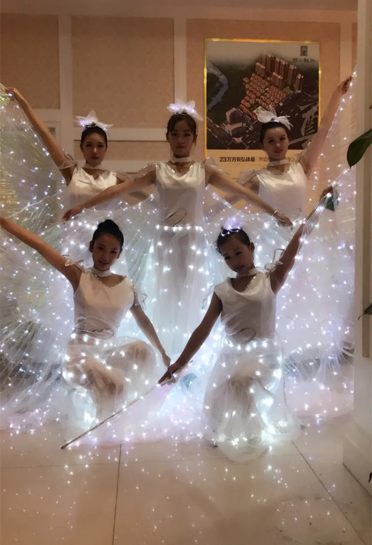 

LED Luminous Children's Performing Clothes LED Luminous Wing Cape Luminous dress Adult Female Stage performance Ballet Costume