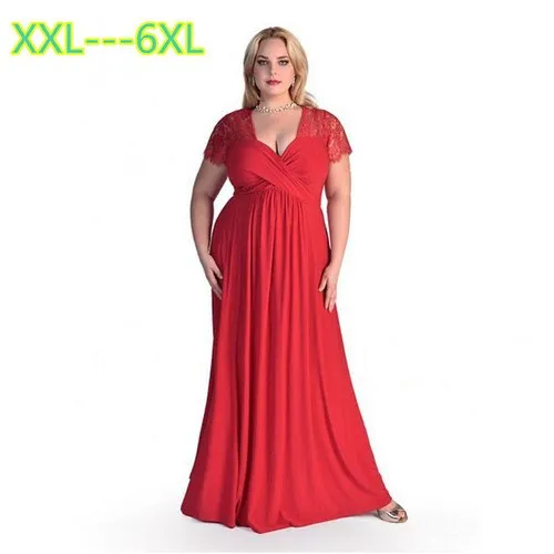 Party Longo Vestidos Big Women Black Lace Yoke Ruched Twist High Waist Plus Size Gown Dress with Short Sleeve (3)