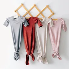 Emmaaby/комплект из 2 предметов; одежда для сна для новорожденных; Одежда для маленьких мальчиков и девочек Хлопковое платье для сна для пеленания хлопковая повязка на голову