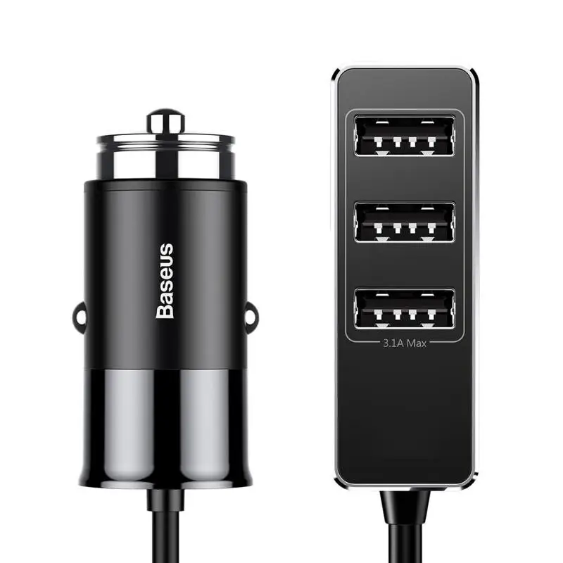 Baseus 5.5A 4 порта USB Автомобильное зарядное устройство несколько экспандер автомобильное зарядное устройство мобильный телефон Быстрая зарядка зарядное устройство адаптер - Тип штекера: Black
