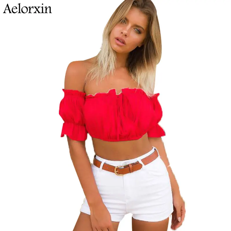 Aelorxin 2019 короткая Сексуальная майка для женщин укороченный топ из шифона высокого