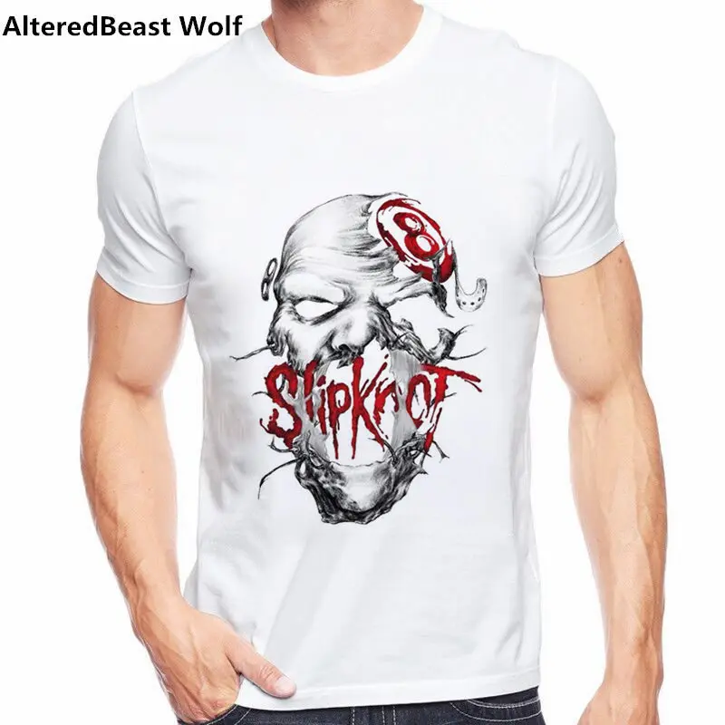 

New summer T Shirt Slipknot 8 men Punk fashion T-shirt Rock T shirt Print Men Short Sleeve Mens Clothing Casual Wear tee 2019