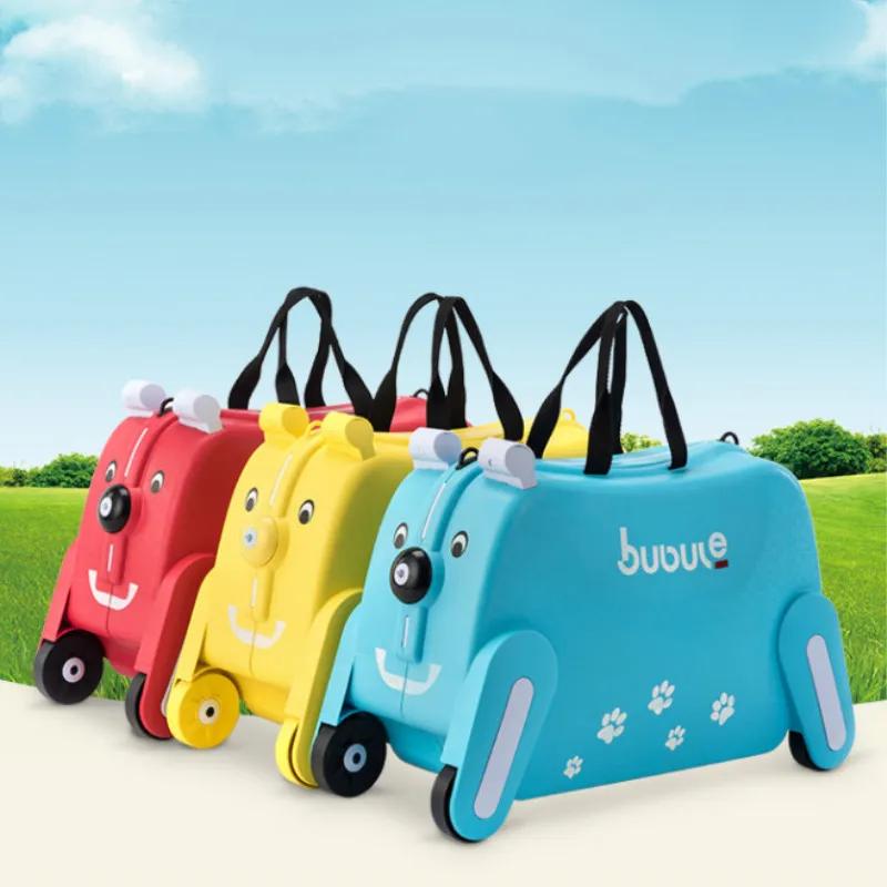 

19-inch trolley suitcase Environmentally friendly pp,children travel case box Luggage Bag,students can sit and ride the storage