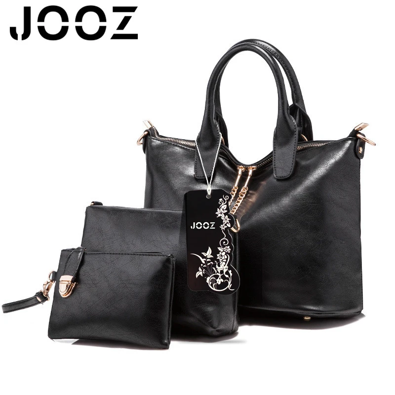 

JOOZ Brand Luxury Retro Female Handbag Lady PU Leather 3 Pcs Composite Bags Set Women Shoulder Crossbody Messenger Bag Clutch