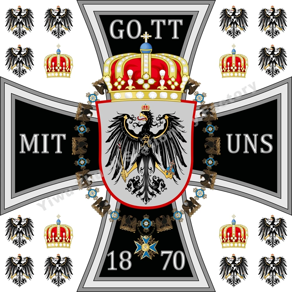 Немецкий Королевский стандарт Корона принц Пруссия 1871 флаг 120X120 см(4x4FT) 120 г 100D высокое качество Баннер