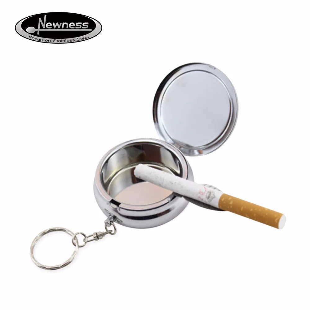 Newness Stainless Steel Modern Portable Ashtray Cigarette Ashtray for