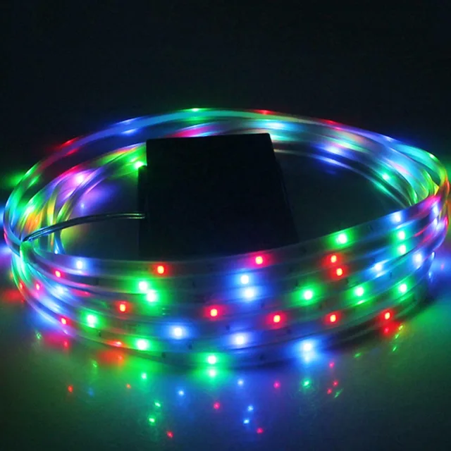 100 Led Solar Strip Light Neon Rope Rgb String Fairy 100 Led Solar Strip Light Neon Rope Rgb String Fairy Lights Waterproof Outdoor Garden Lawn Christmas Party