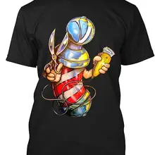 Г. Лидер продаж, новая мужская футболка для парикмахерской, Униформа-гигантская футболка для парикмахерского полюса удобная мягкая хлопковая Футболка с круглым вырезом