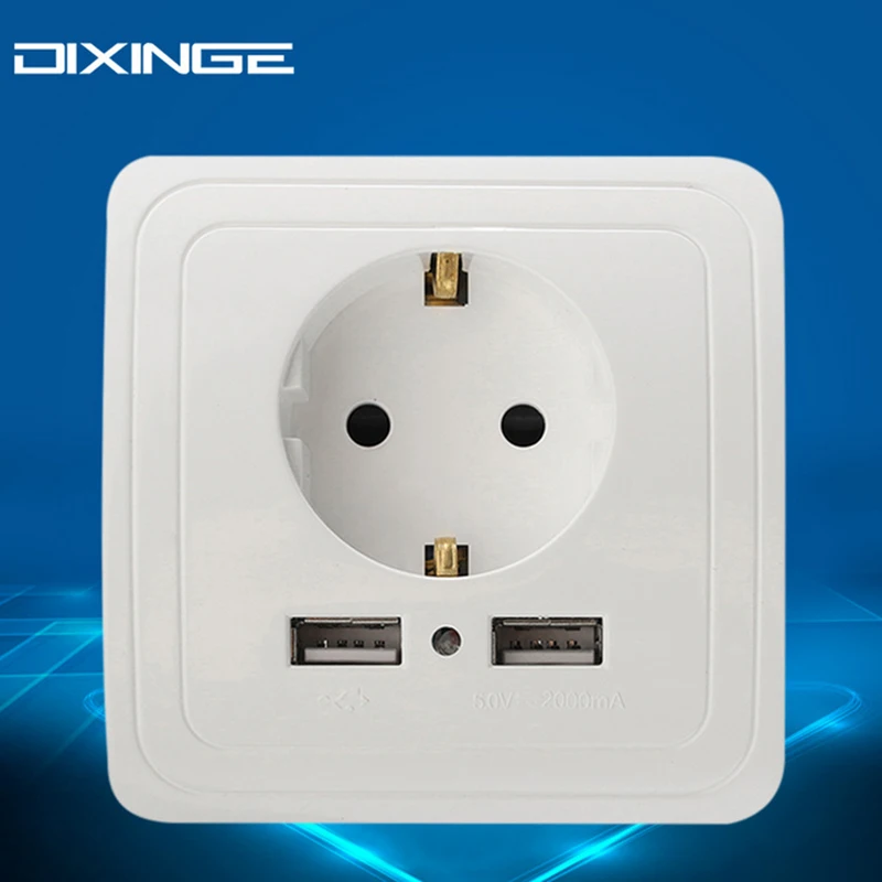 2017 Direct Selling Sale Limited Double Usb German Wall Socket Kitchen