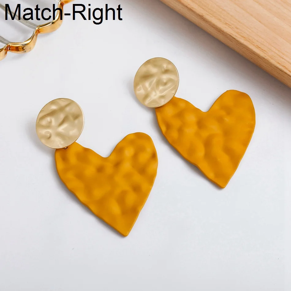 

Match-Right Women Statement Long Big Heart Earrings For Women Vintage Korean Large Drop Earrings Pendant Female Jewelry SP700