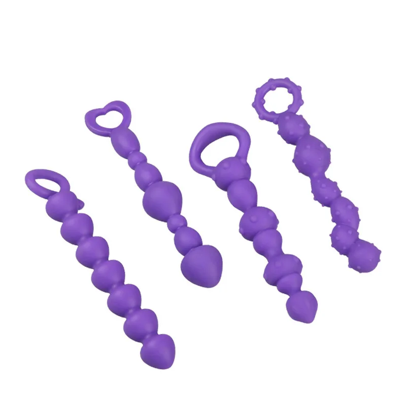 Silicone double beads anchor anal plug