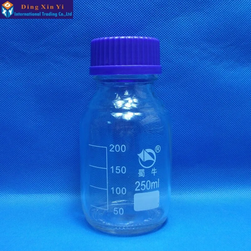 Garrafa com Tampa de Parafuso 1000 2000 1 Conjunto Transparente Vidro Reagente Azul Laboratório Garrafa 100 ml - 250 500 3 glass bottle cork