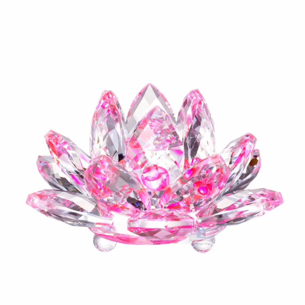 

Quartz Crystal Lotus Flower Crafts Glass Miniatures Paperweight Fengshui Ornaments Figurines Table Ornaments Gift Home Decor