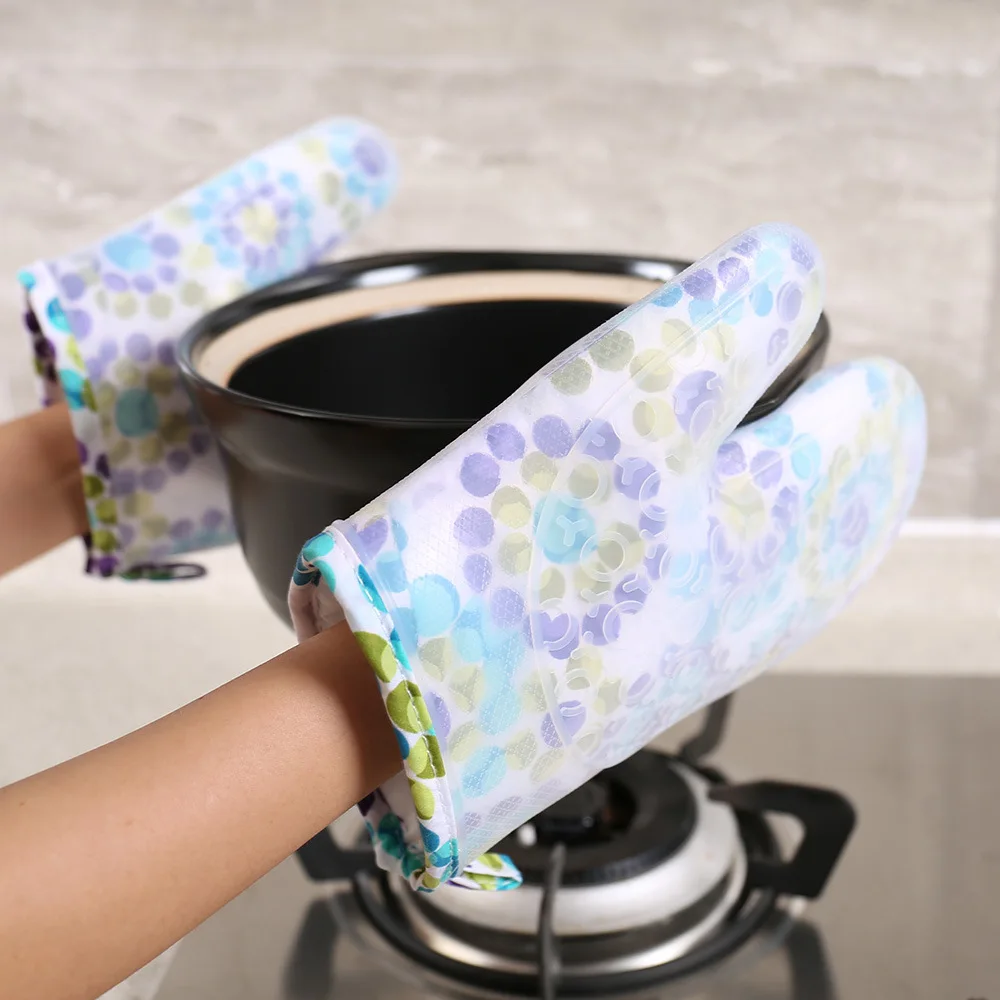 Short Oven mitts Glove Non slip High Temperature Resistance Defence