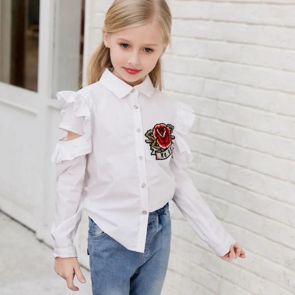 Купить Белую Рубашку Для Девочки