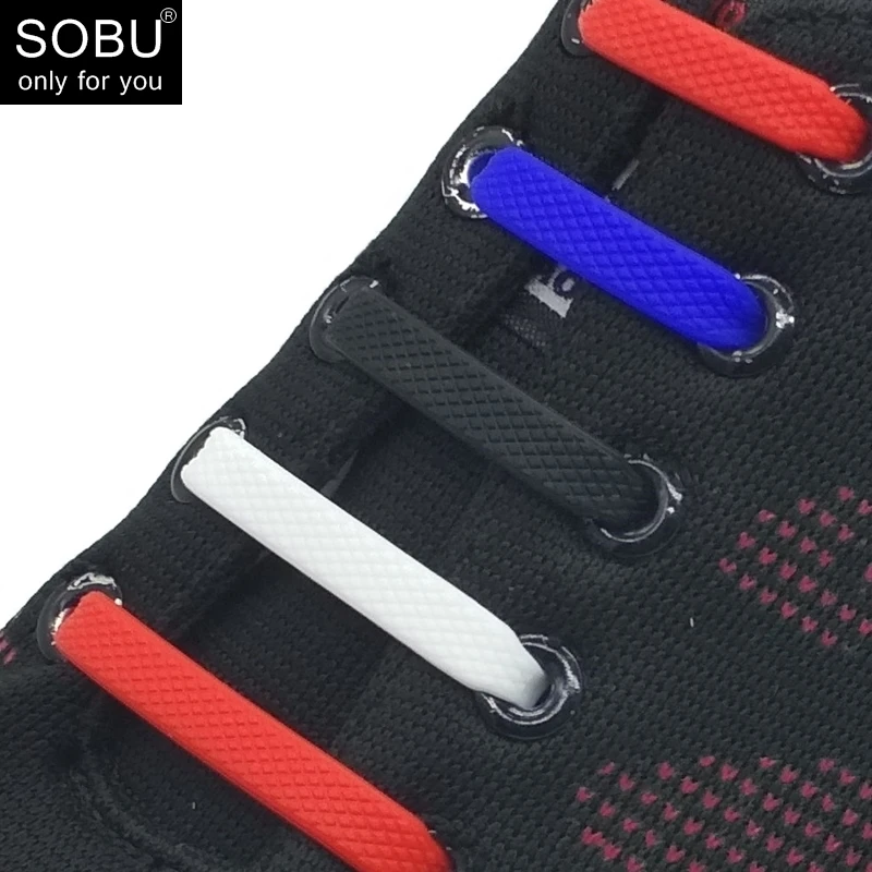 

16Pcs No Tie Shoelaces Fashion Athletic Elastic Silicone Shoe Lace All Sneakers Fit Strap N054