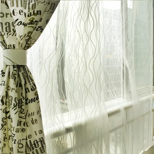 

NAPEARL Stripe window screening general sheer curtains for living room free shipping