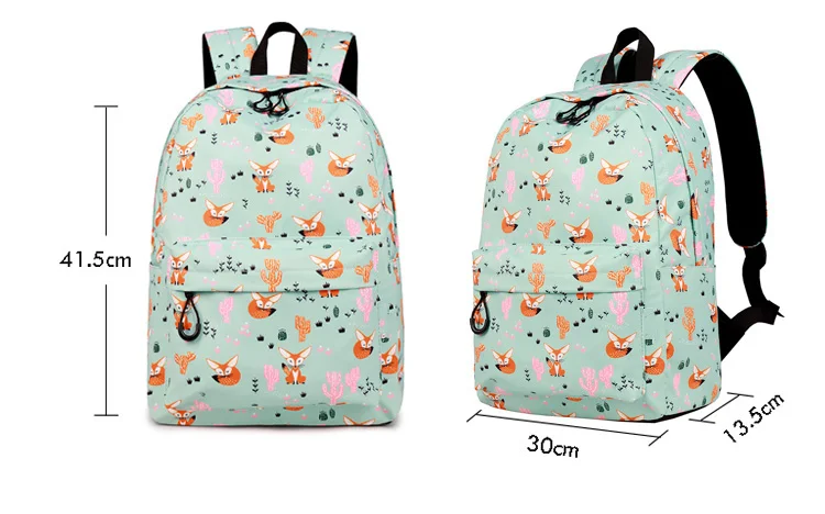 WINNER Fox Pattern Printing Backpack Female Travel Daily Laptop Student School Backpack Water Repellent For Teenagers Mochila 2018 (10)
