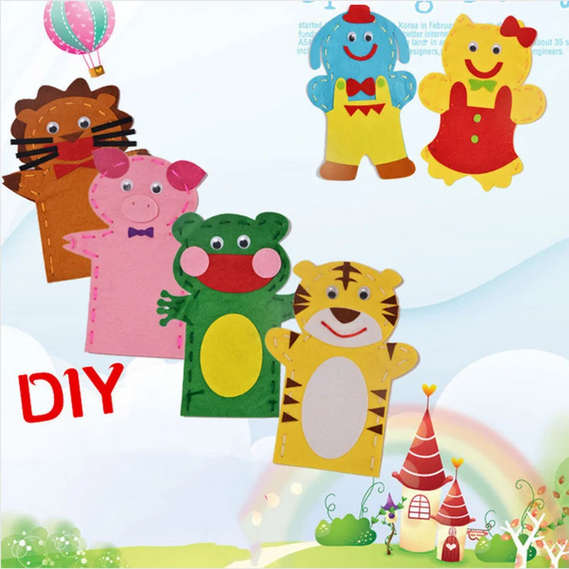 

DIY Handmade Cartoon Animals Nonwoven Fabric Glove 1PC Kids Finger Education Learning Craft Toys Fun Gadgets Children Toys